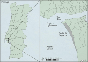 Location Map of Costa da Caparica (Author: Gabriela Procópio). 2020